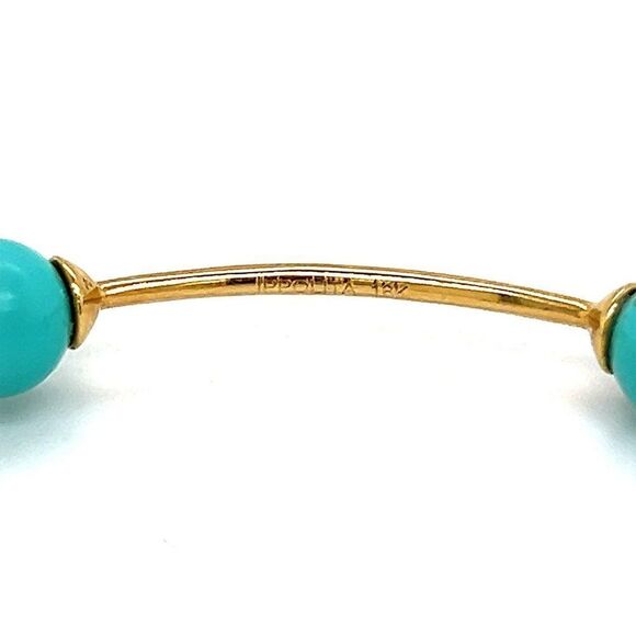 18k Yellow Gold Ippolita 5-Turquoise Bangle - Picture 3 of 6